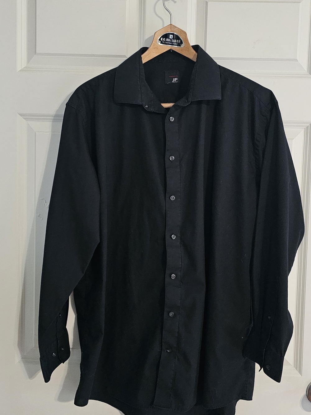 jf j.ferrar Black Long-Sleeve Dress Shirt